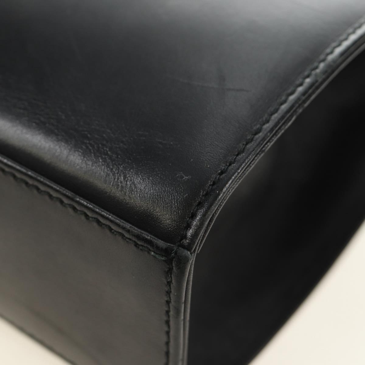 Salvatore Ferragamo Gancini Shoulder Bag Leather Black Gold Auth 142822