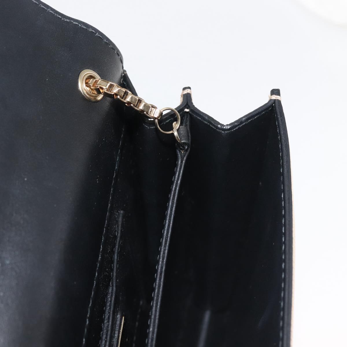 Salvatore Ferragamo Gancini Chain Shoulder Bag Leather Gold Auth 142823