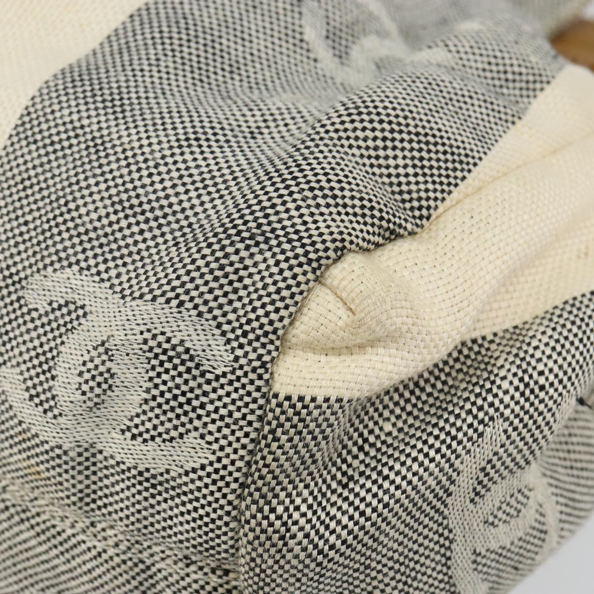 CHANEL Tote Bag Canvas Ivory Gold CC Auth 142826