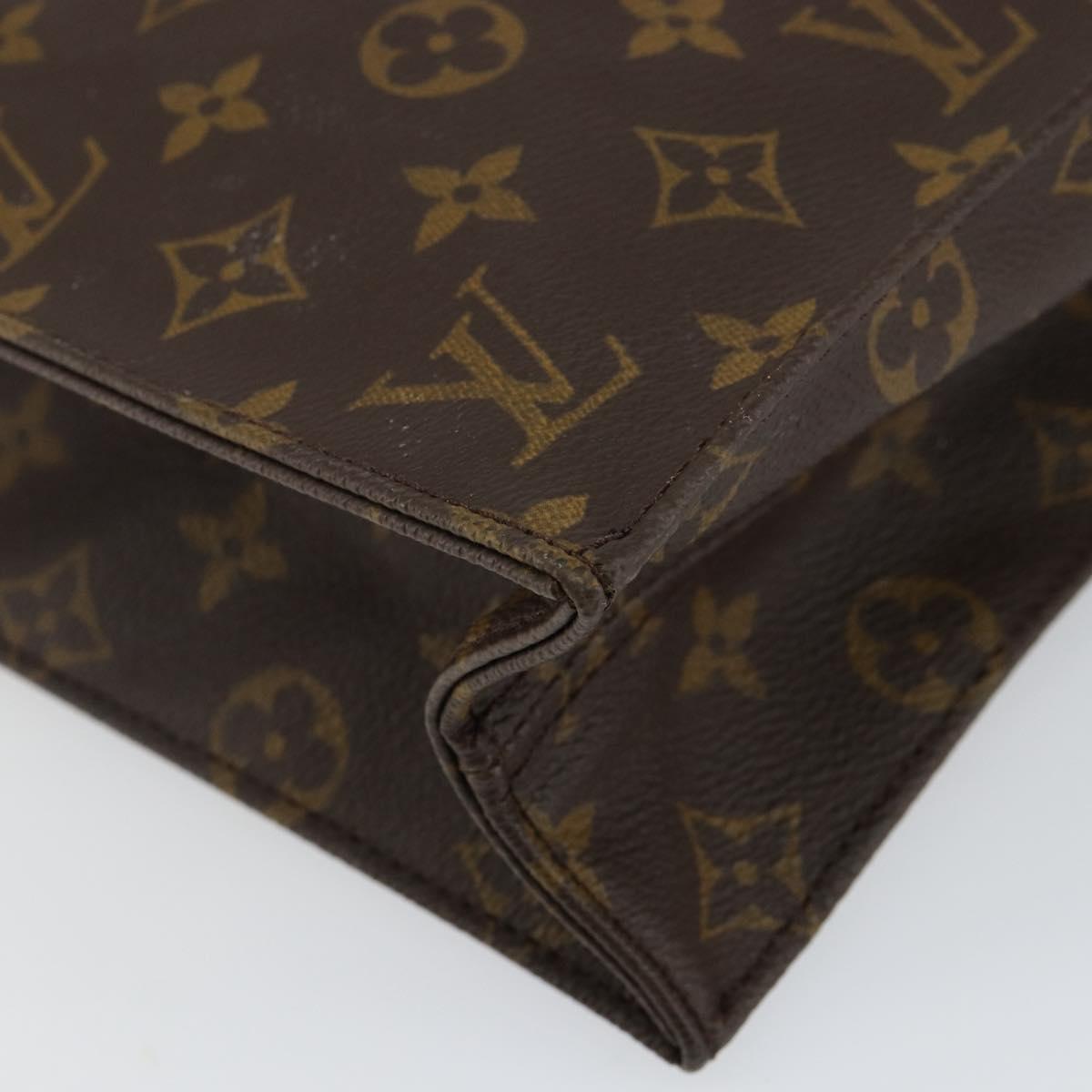 LOUIS VUITTON Monogram Sac Plat Hand Bag M51140 LV Auth 142831