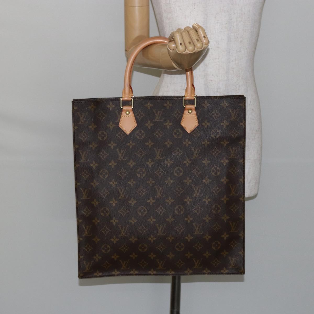 LOUIS VUITTON Monogram Sac Plat Hand Bag M51140 LV Auth 142831