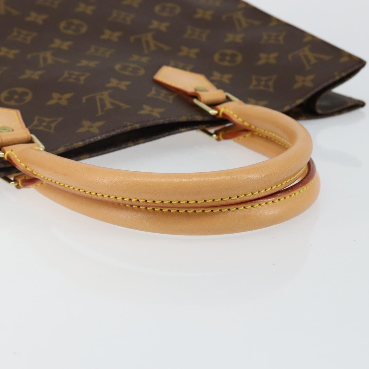 LOUIS VUITTON Monogram Sac Plat Hand Bag M51140 LV Auth 142831