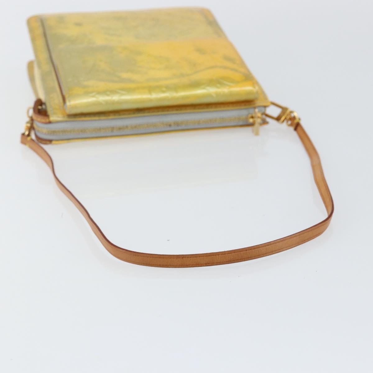 LOUIS VUITTON Monogram Vernis Motto Accessory Pouch Gris M91030 LV Auth 142835