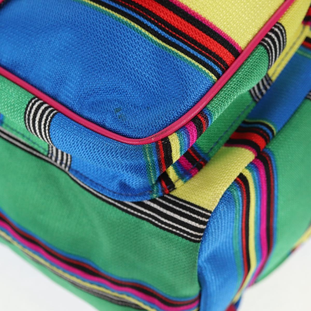 Gianni Versace Backpack Canvas Multicolor Gold Auth 142845V