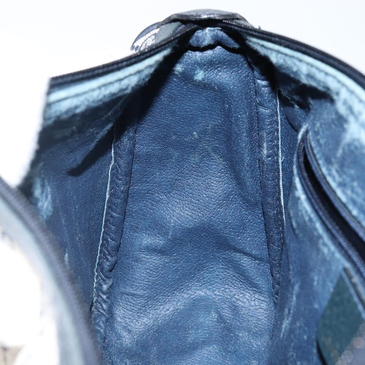 GUCCI GG Supreme Sherry Line Hand Bag PVC Navy Gold Red 39 02 040 Auth 142848