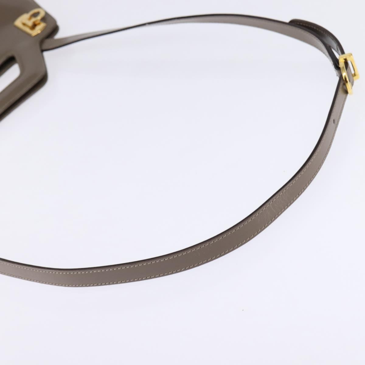 Salvatore Ferragamo Gancini Hand Bag Enamel 2way Gray Gold Auth 142850