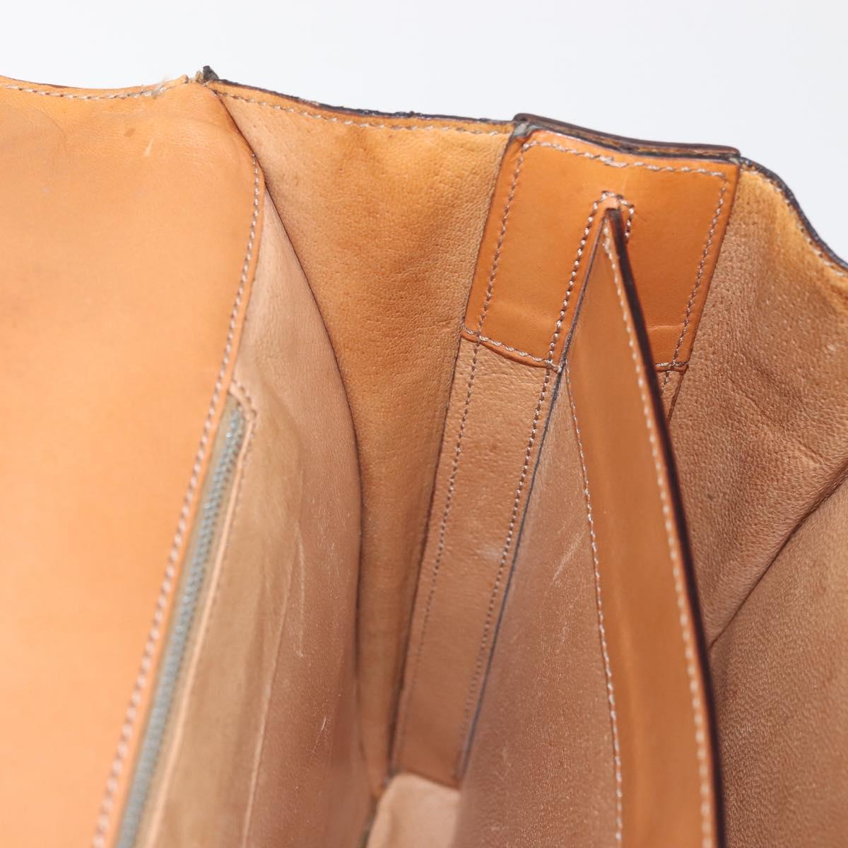 CELINE Macadam Canvas Hand Bag PVC Leather Brown Gold Auth 142852