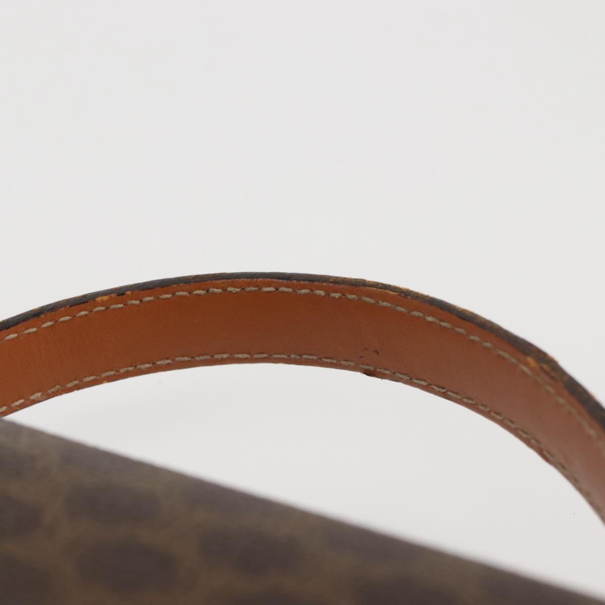 CELINE Macadam Canvas Hand Bag PVC Leather Brown Gold Auth 142852