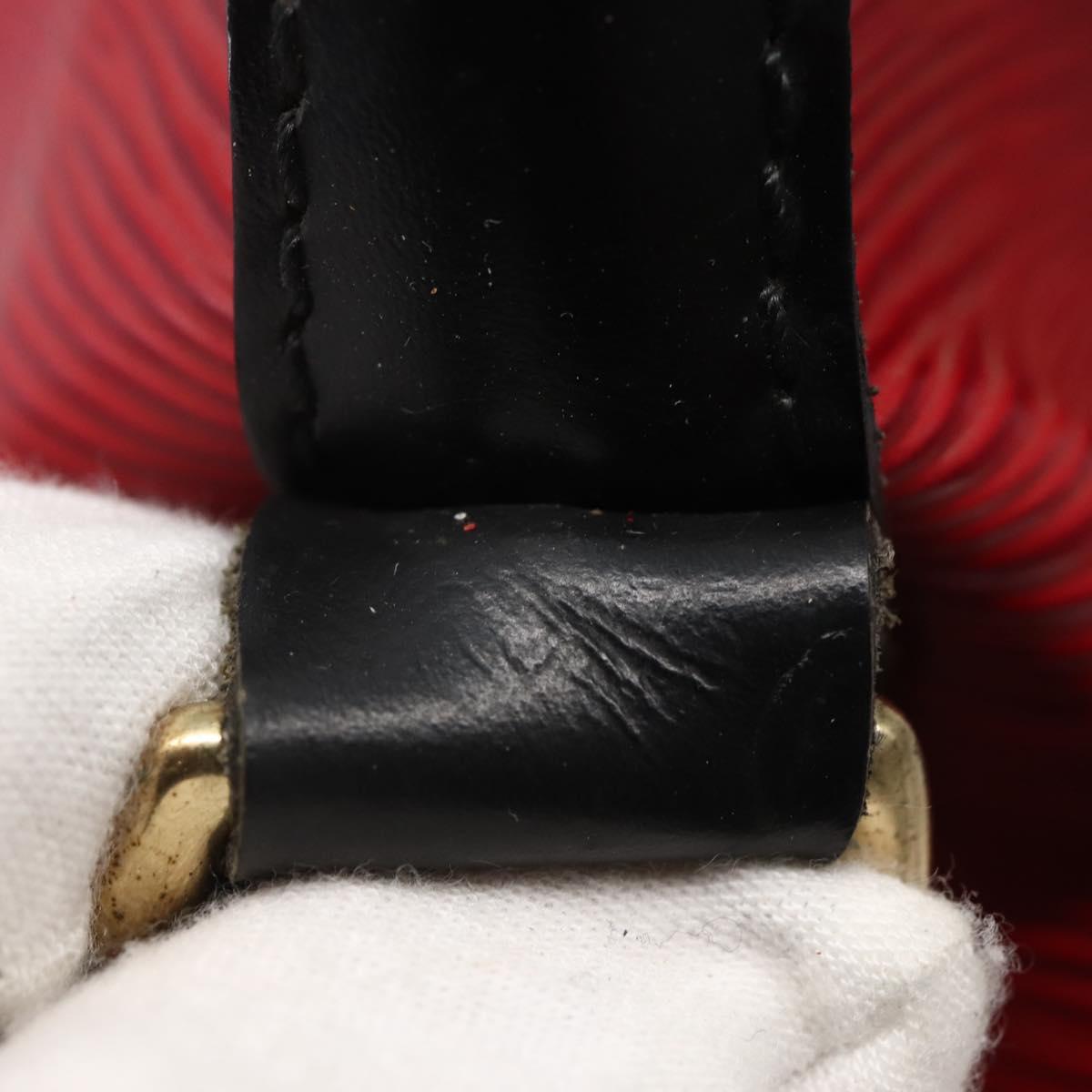 LOUIS VUITTON Epi Petit Noe Shoulder Bag Bicolor Black Red M44017 LV Auth 142857