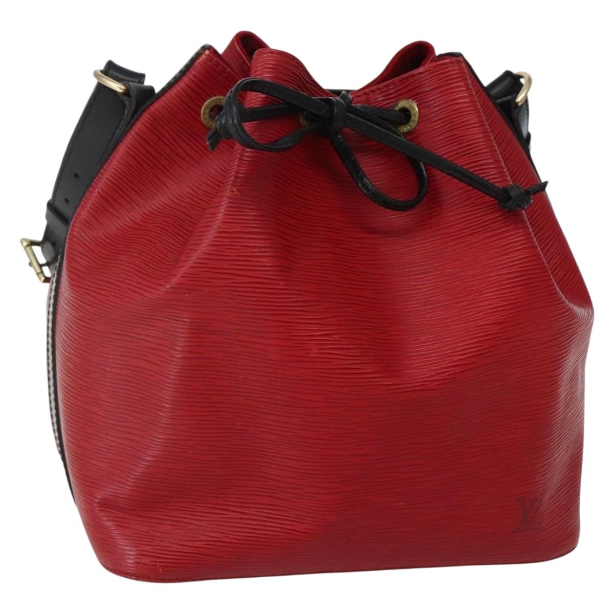 LOUIS VUITTON Epi Petit Noe Shoulder Bag Bicolor Black Red M44017 LV Auth 142857