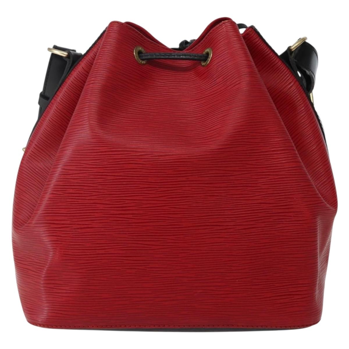 LOUIS VUITTON Epi Petit Noe Shoulder Bag Bicolor Black Red M44017 LV Auth 142857