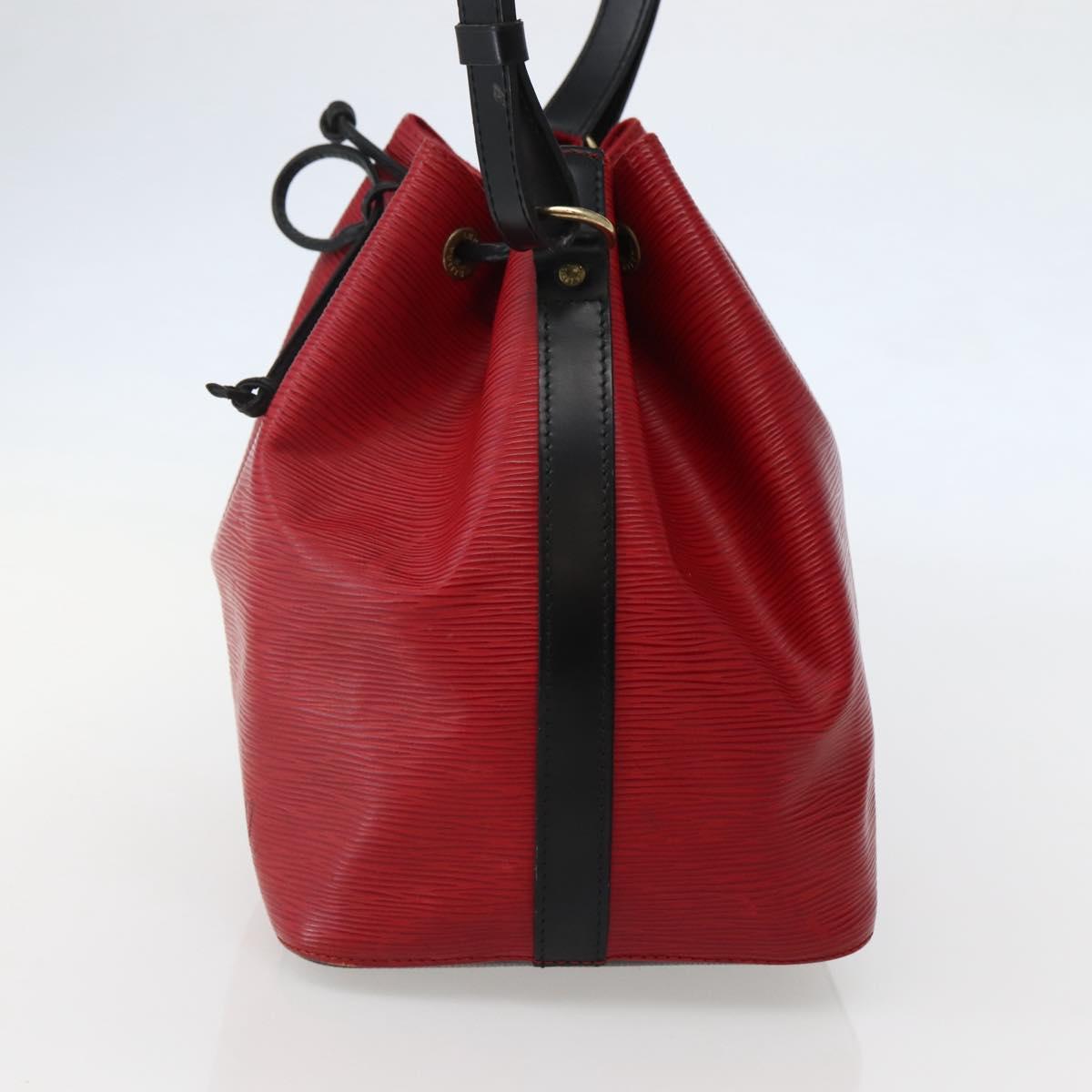 LOUIS VUITTON Epi Petit Noe Shoulder Bag Bicolor Black Red M44017 LV Auth 142857