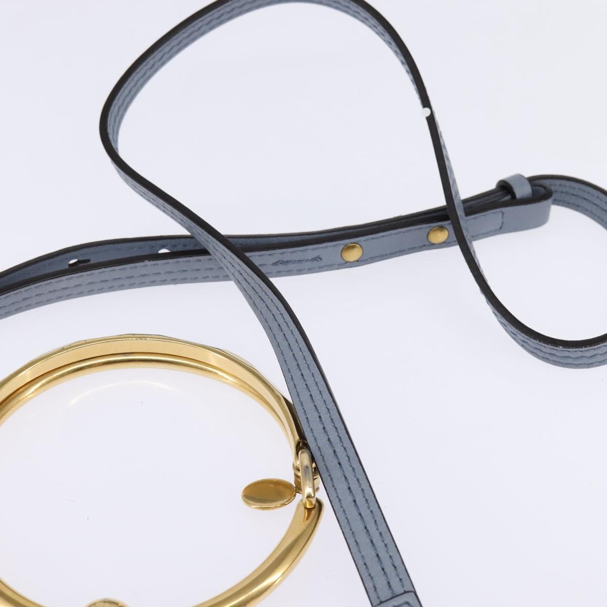 Chloe Nile Hand Bag Leather 2way Light Blue Gold Auth 142867