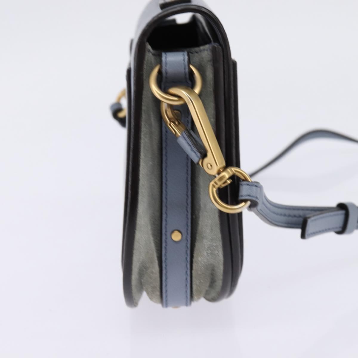 Chloe Nile Hand Bag Leather 2way Light Blue Gold Auth 142867