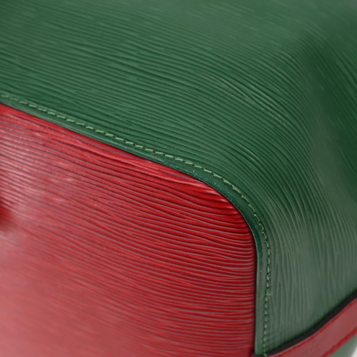 LOUIS VUITTON Epi Petit Noe Shoulder Bag Bicolor Green Red M44147 LV Auth 142869