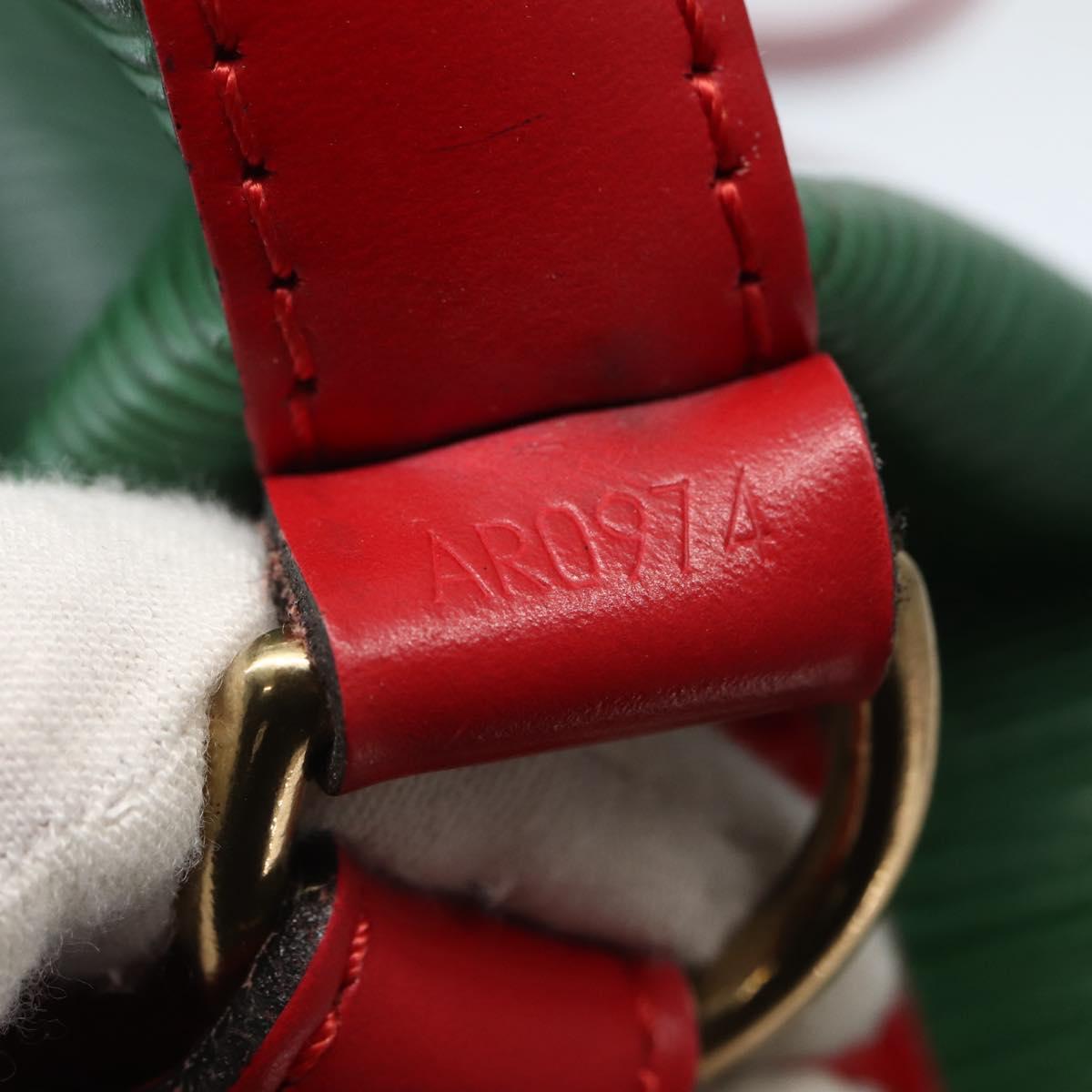 LOUIS VUITTON Epi Petit Noe Shoulder Bag Bicolor Green Red M44147 LV Auth 142869