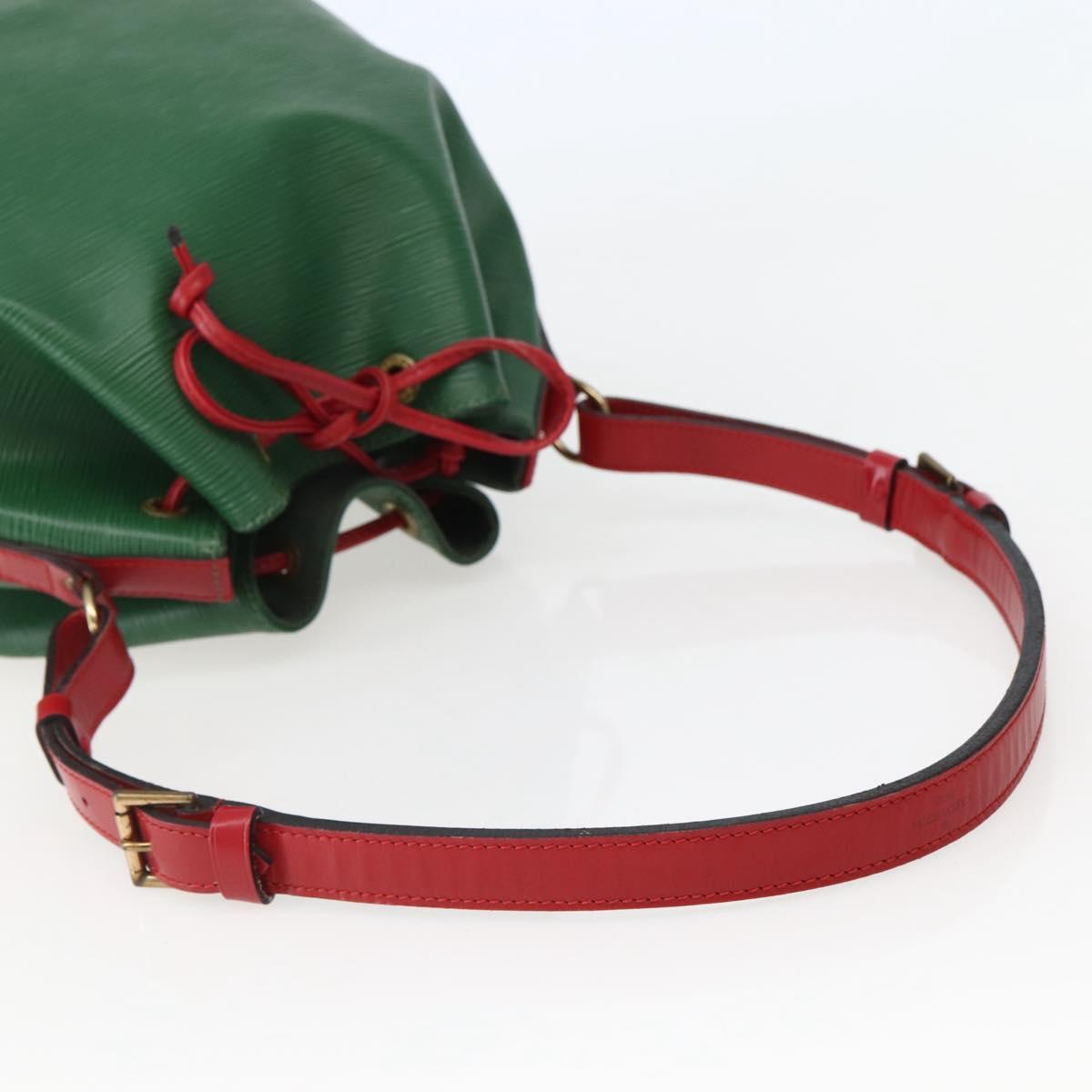 LOUIS VUITTON Epi Petit Noe Shoulder Bag Bicolor Green Red M44147 LV Auth 142869