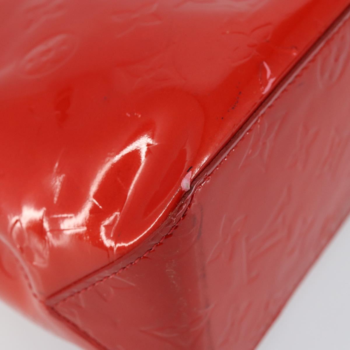 LOUIS VUITTON Monogram Vernis Reade PM Hand Bag Red Rouge M91088 LV Auth 142871