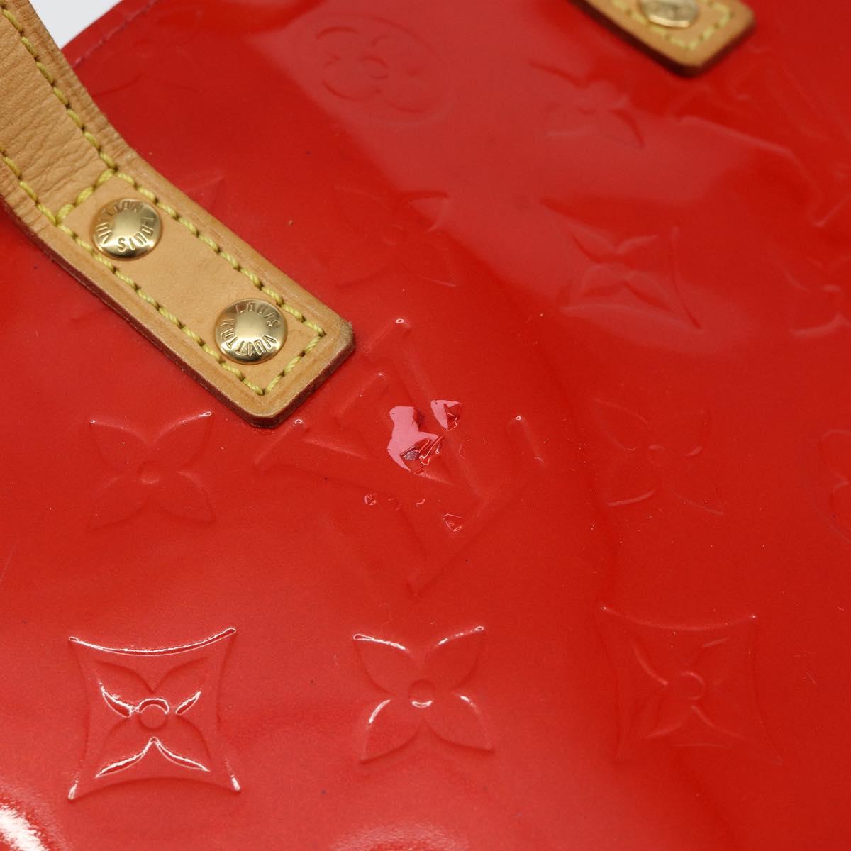 LOUIS VUITTON Monogram Vernis Reade PM Hand Bag Red Rouge M91088 LV Auth 142871