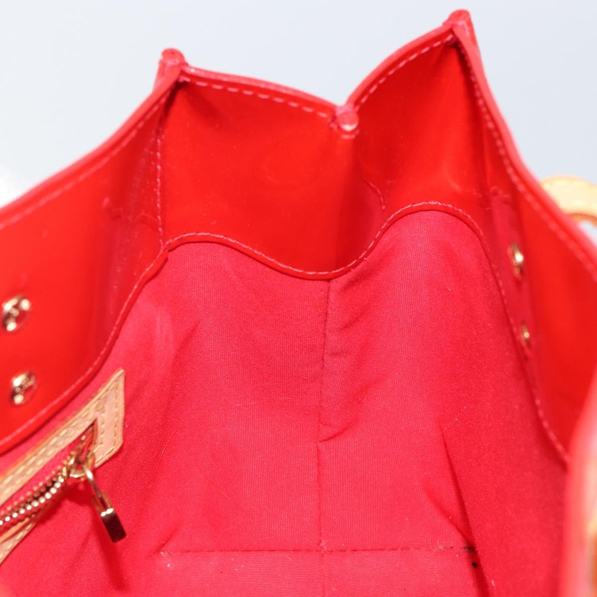 LOUIS VUITTON Monogram Vernis Reade PM Hand Bag Red Rouge M91088 LV Auth 142871