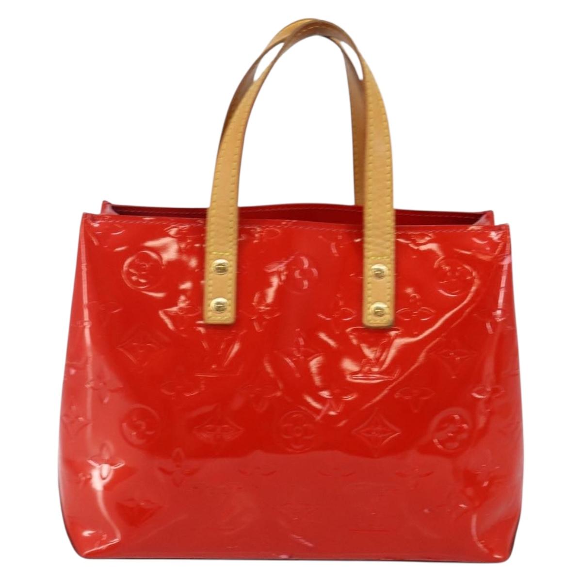 LOUIS VUITTON Monogram Vernis Reade PM Hand Bag Red Rouge M91088 LV Auth 142871