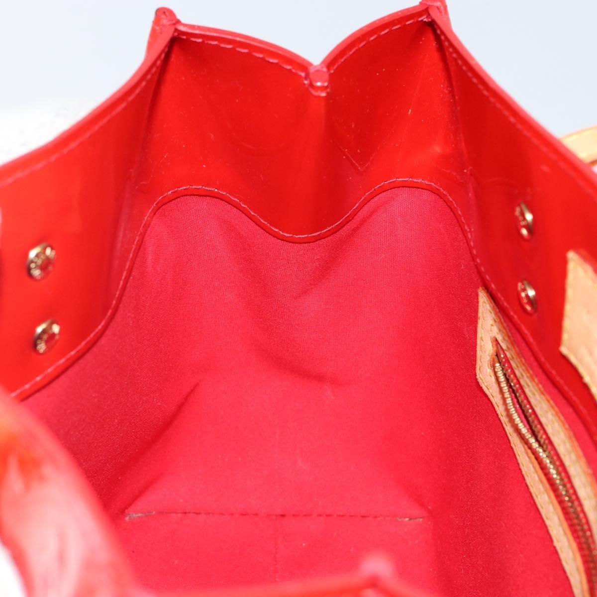 LOUIS VUITTON Monogram Vernis Reade PM Hand Bag Red Rouge M91088 LV Auth 142871