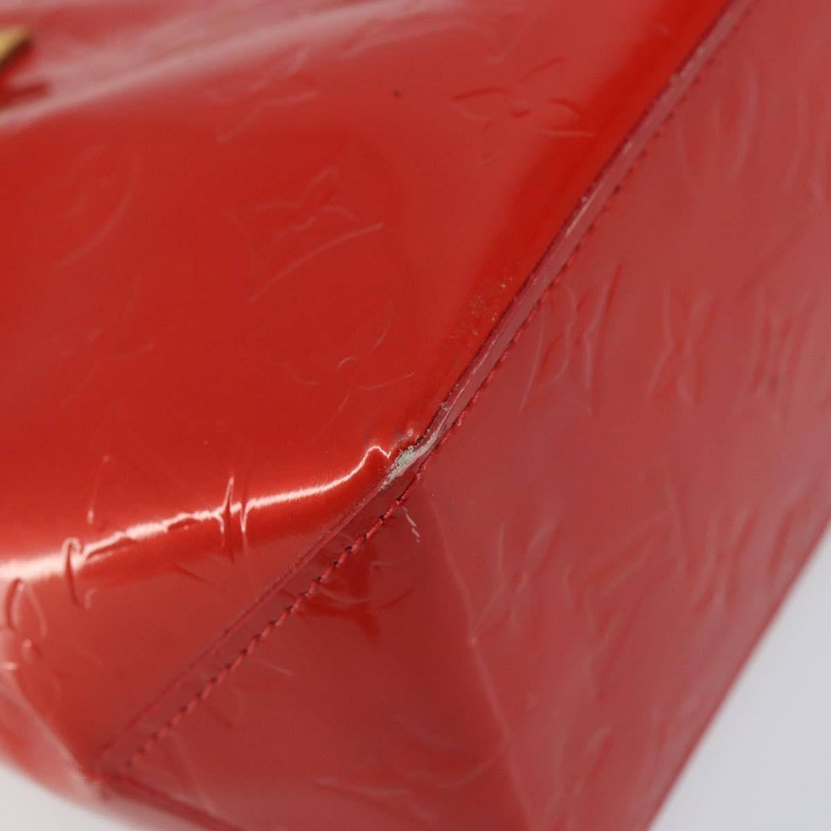 LOUIS VUITTON Monogram Vernis Reade PM Hand Bag Red Rouge M91088 LV Auth 142872