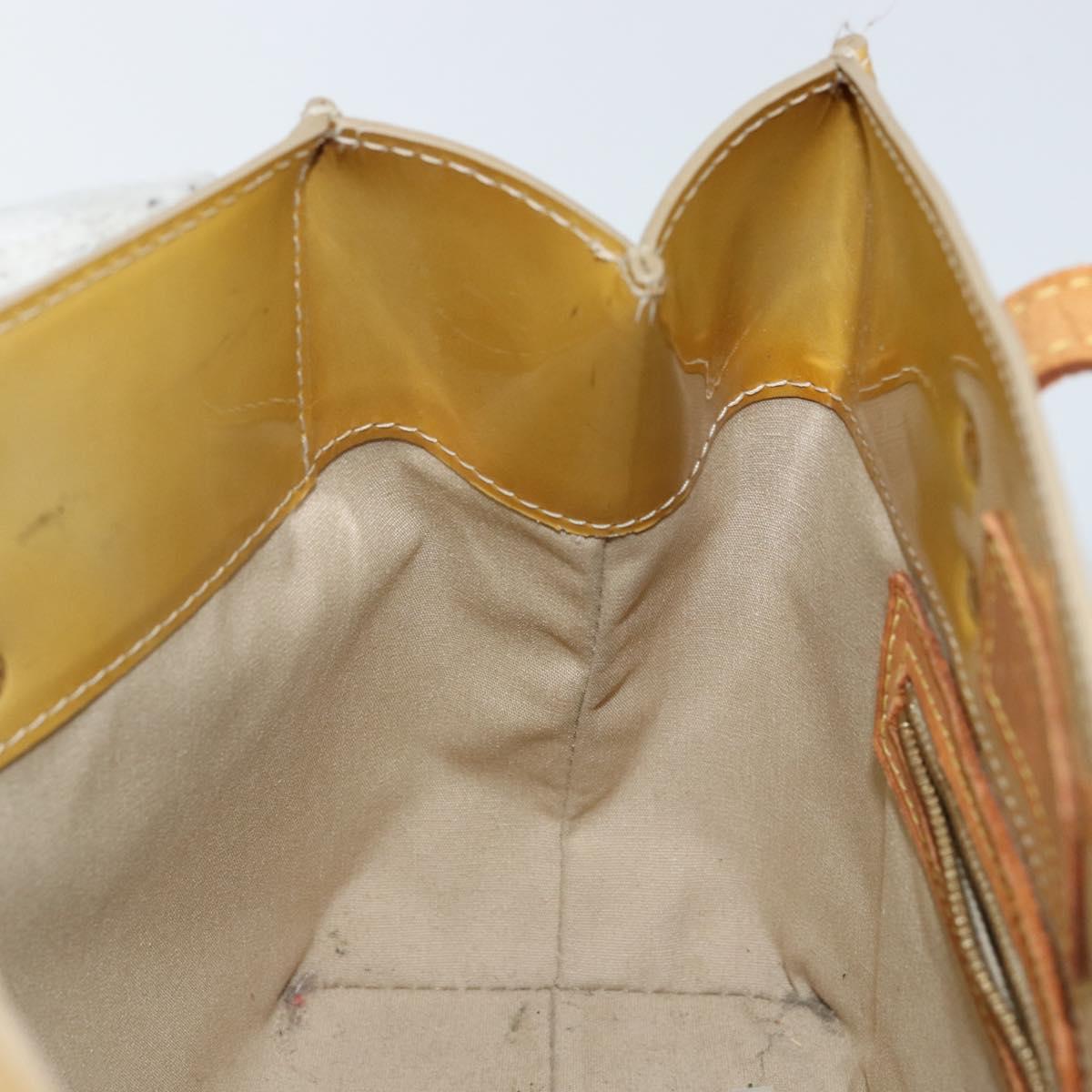 LOUIS VUITTON Monogram Vernis Reade PM Hand Bag Beige M91334 LV Auth 142873
