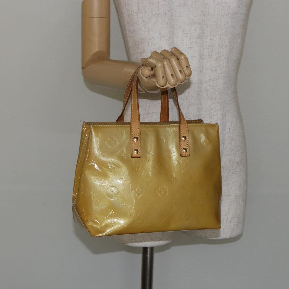 LOUIS VUITTON Monogram Vernis Reade PM Hand Bag Beige M91334 LV Auth 142873