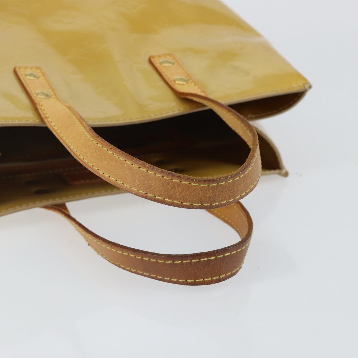 LOUIS VUITTON Monogram Vernis Reade PM Hand Bag Beige M91334 LV Auth 142873