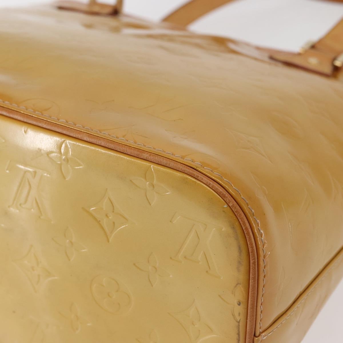 LOUIS VUITTON Monogram Vernis Houston Hand Bag Beige M91004 LV Auth 142874