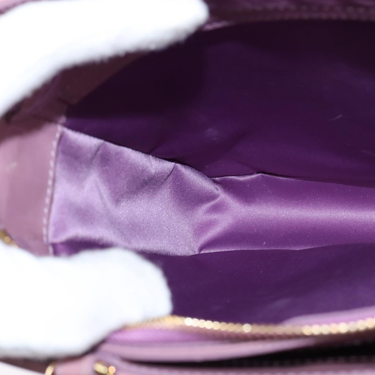 Salvatore Ferragamo Vala Hand Bag Enamel 2way Purple Gold Auth 142888