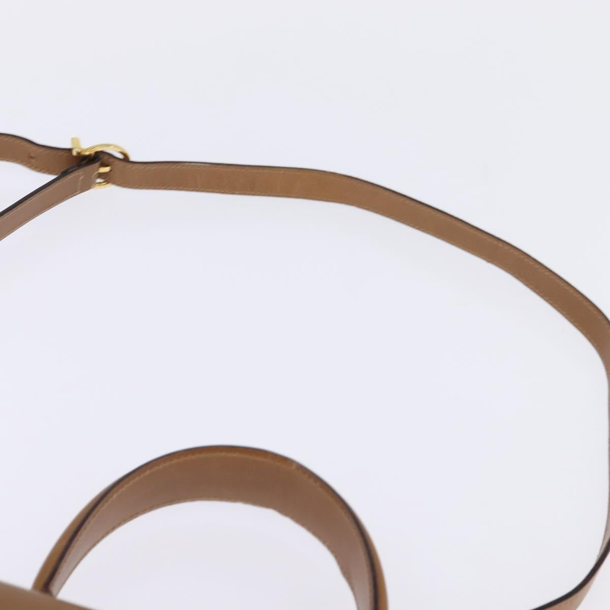 Salvatore Ferragamo Gancini Hand Bag Leather 2way Brown Gold Auth 142889