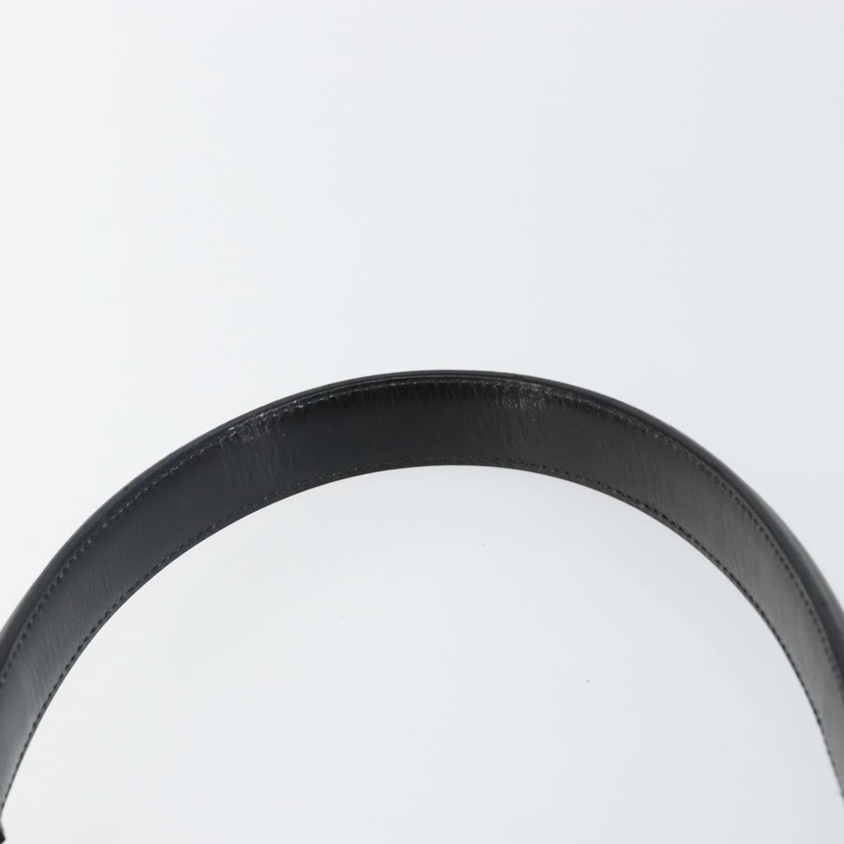 CELINE Hand Bag Leather Black Gold Auth 142890