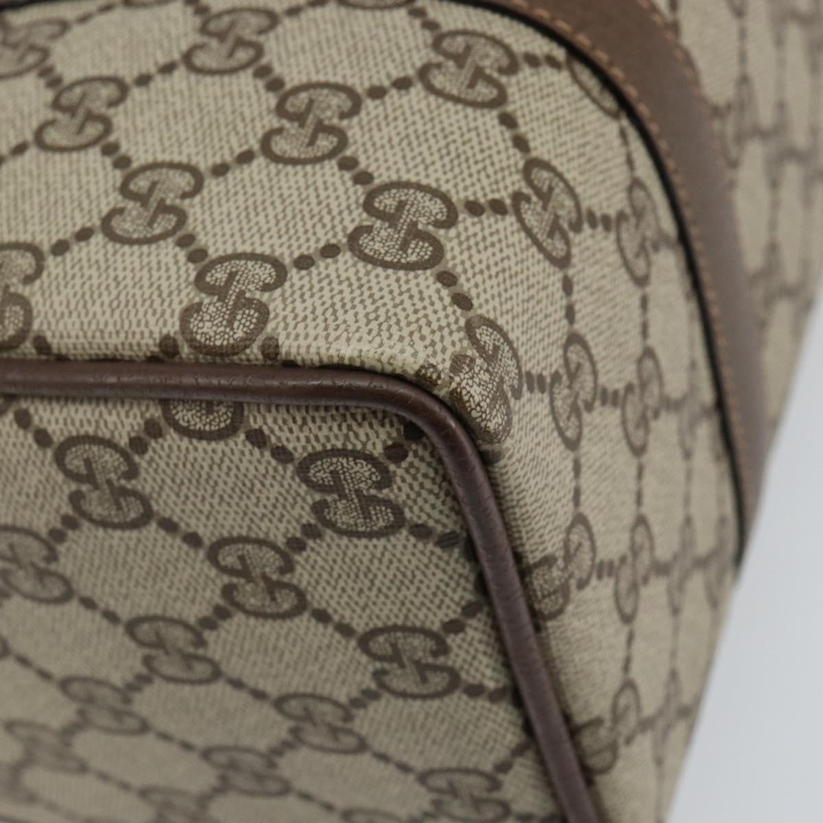GUCCI GG Supreme Web Sherry Line Boston Bag PVC Beige Gold 40 02 006 Auth 142894