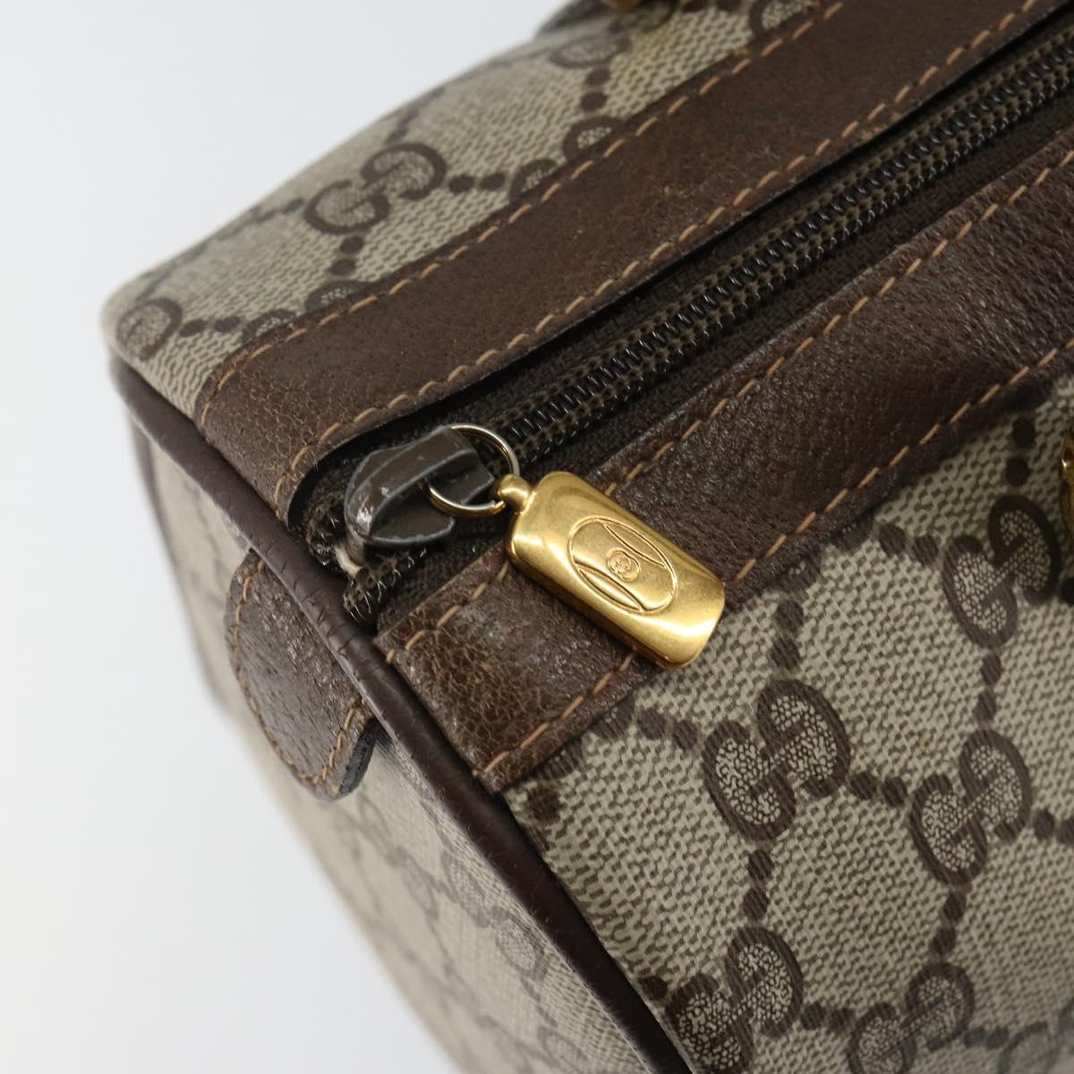 GUCCI GG Supreme Web Sherry Line Boston Bag PVC Beige Gold 40 02 006 Auth 142894