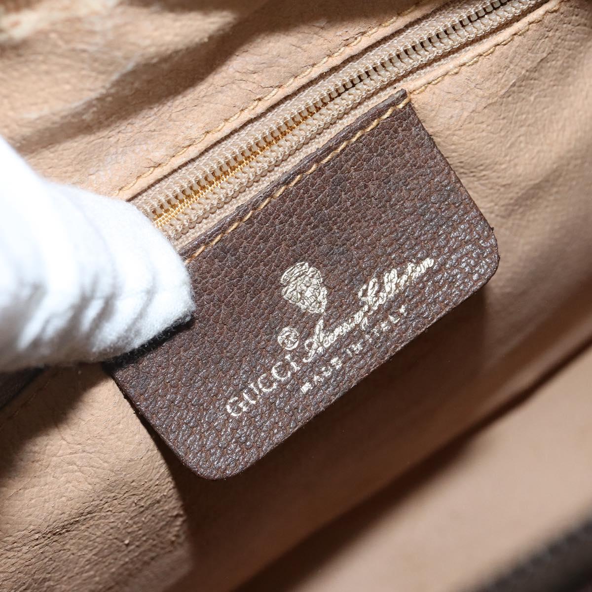 GUCCI GG Supreme Web Sherry Line Boston Bag PVC Beige Gold 40 02 006 Auth 142894