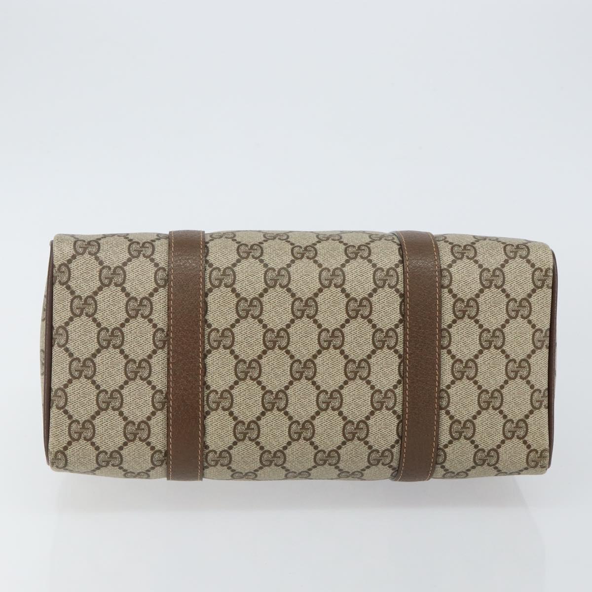 GUCCI GG Supreme Web Sherry Line Boston Bag PVC Beige Gold 40 02 006 Auth 142894