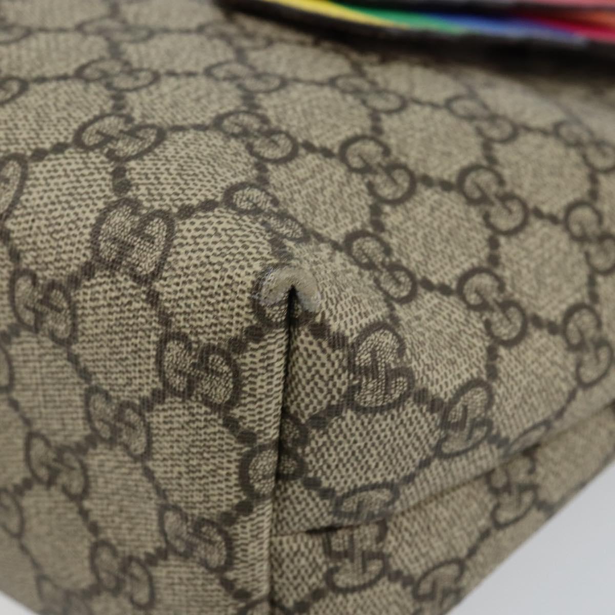 GUCCI GG Supreme Hand Bag PVC Beige 550768 Auth 142895