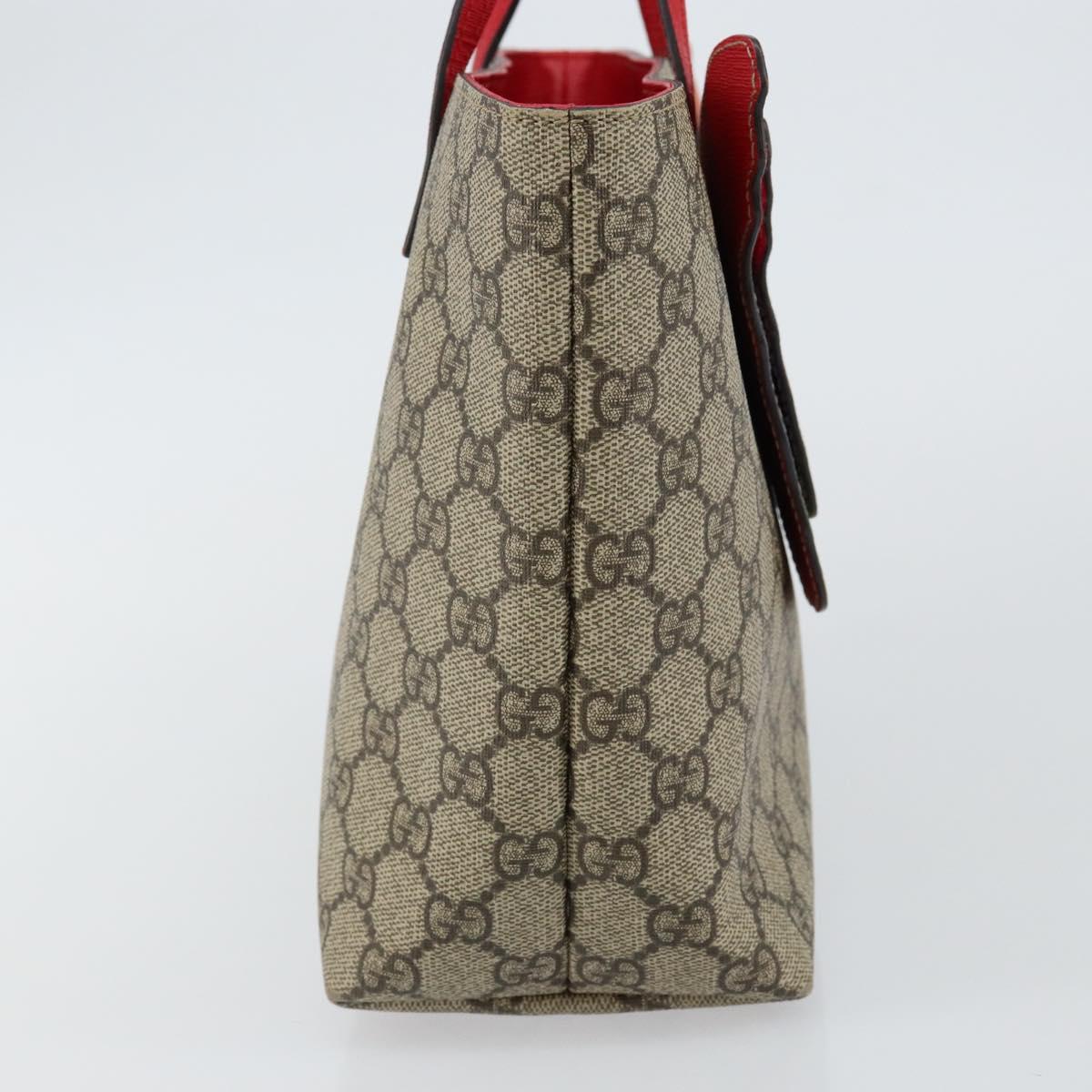 GUCCI GG Supreme Hand Bag PVC Beige 550768 Auth 142895