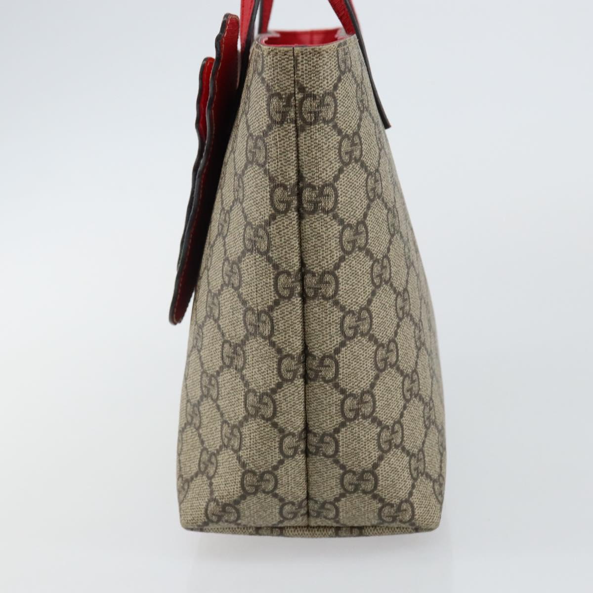 GUCCI GG Supreme Hand Bag PVC Beige 550768 Auth 142895