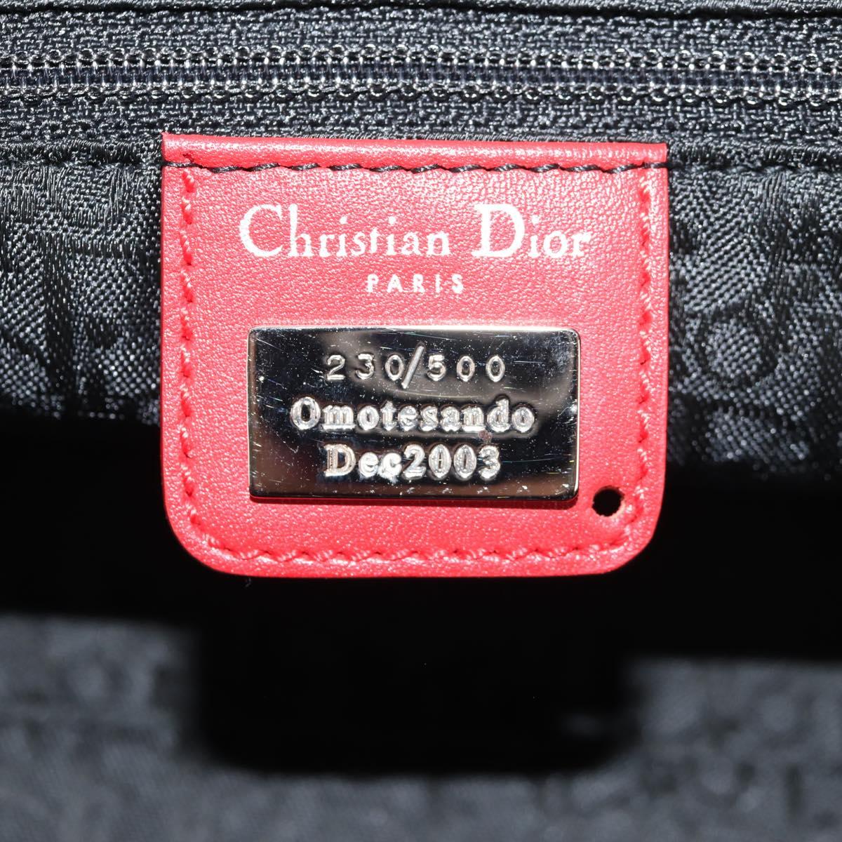 Christian Dior Hardcore Boston Bag Canvas White Red Auth 142899A