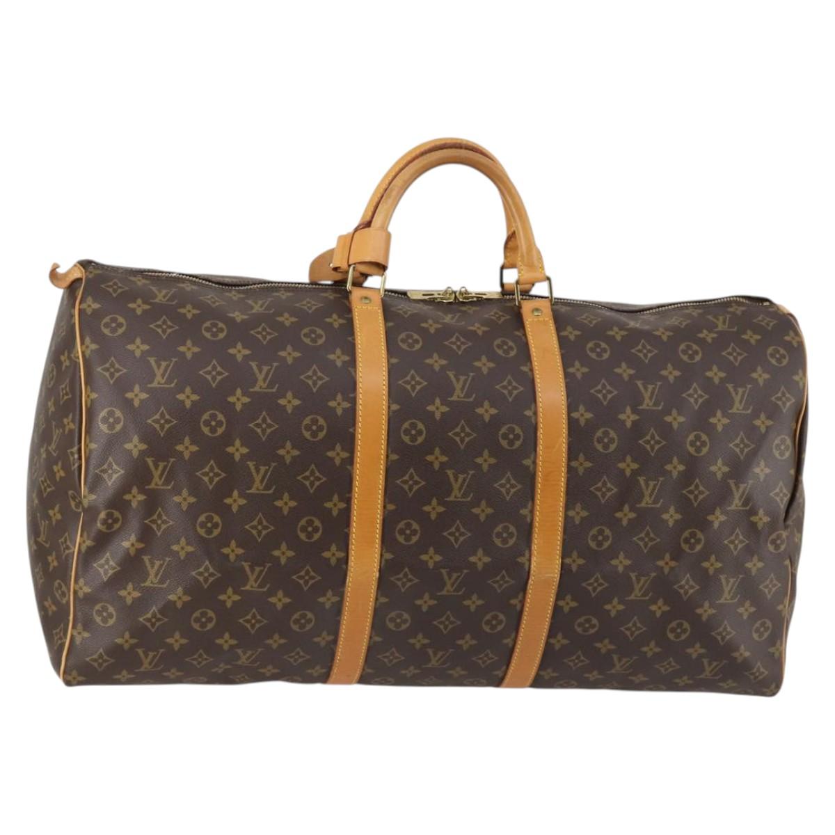 LOUIS VUITTON Monogram Keepall 60 Boston Bag M41422 LV Auth 142915