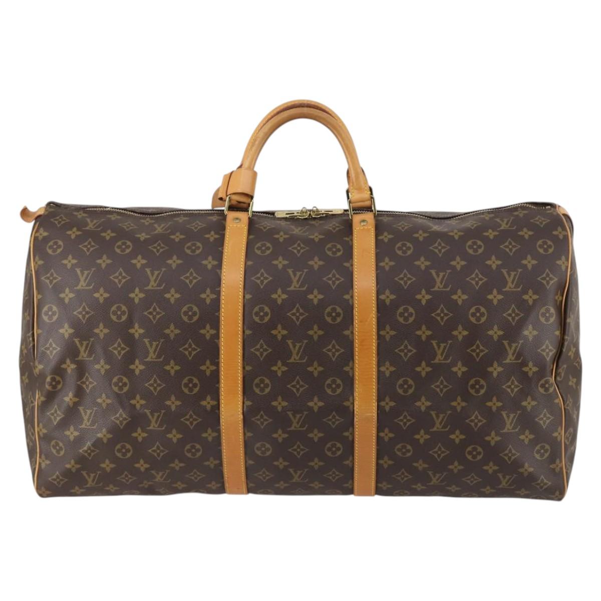 LOUIS VUITTON Monogram Keepall 60 Boston Bag M41422 LV Auth 142915