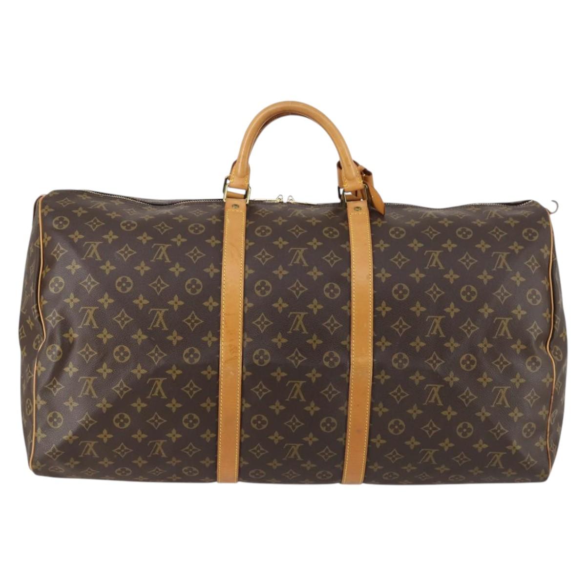 LOUIS VUITTON Monogram Keepall 60 Boston Bag M41422 LV Auth 142915