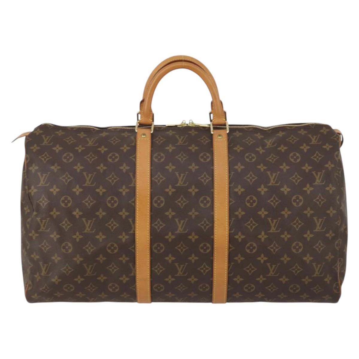 LOUIS VUITTON Monogram Keepall 55 Boston Bag M41424 LV Auth 142917