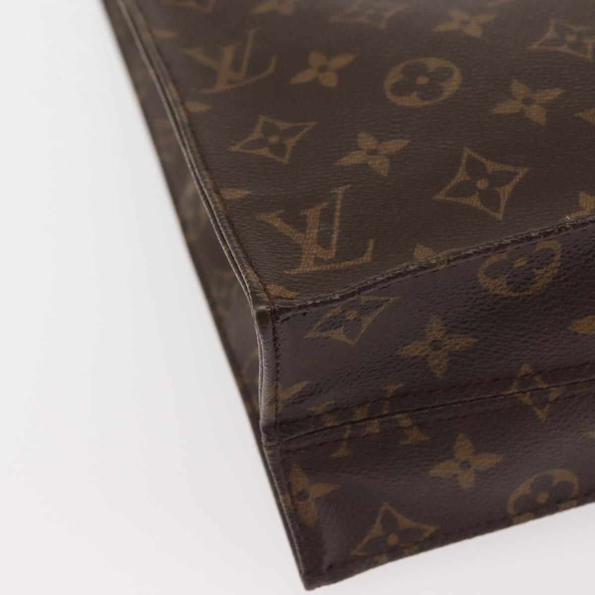 LOUIS VUITTON Monogram Sac Plat Hand Bag M51140 LV Auth 142922