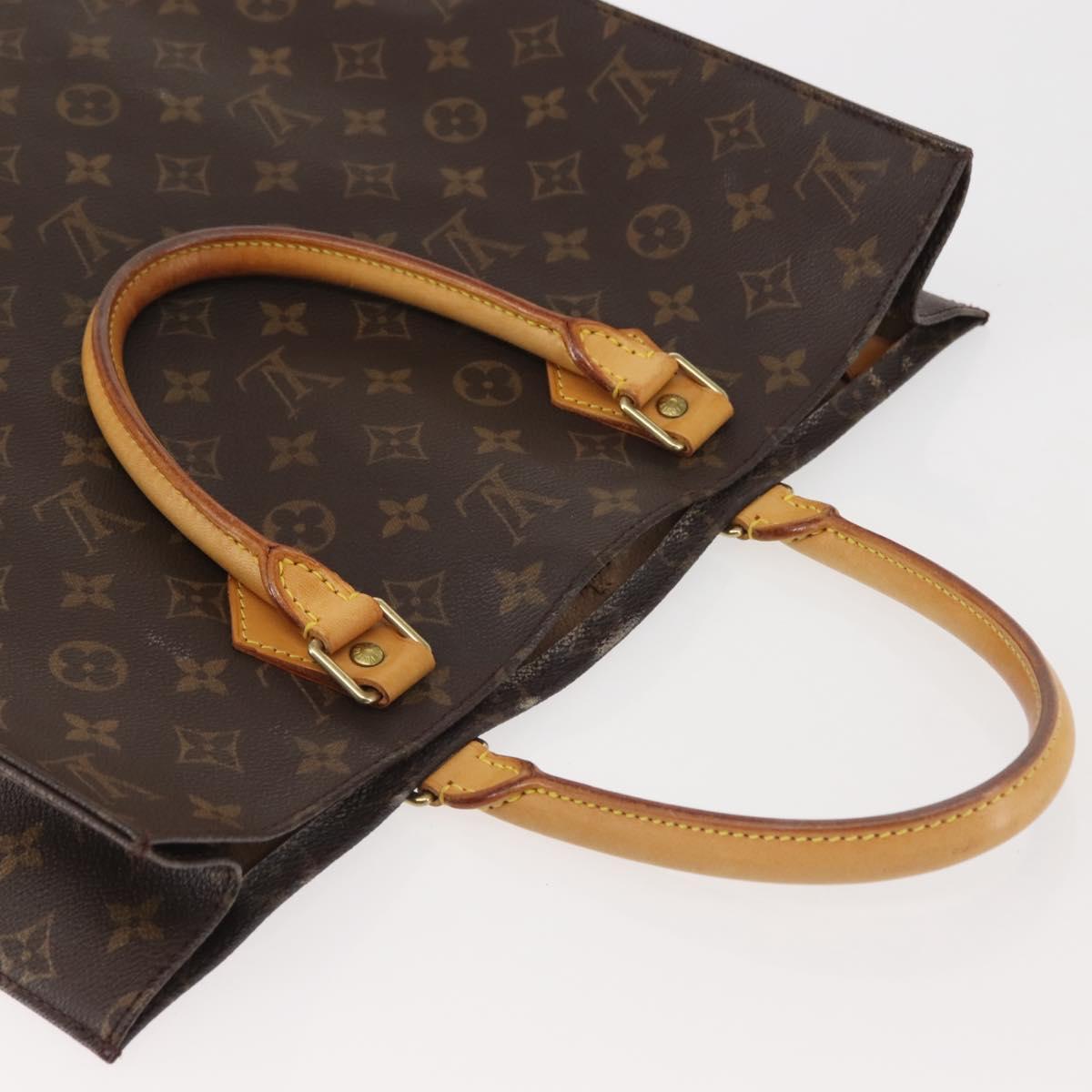 LOUIS VUITTON Monogram Sac Plat Hand Bag M51140 LV Auth 142922