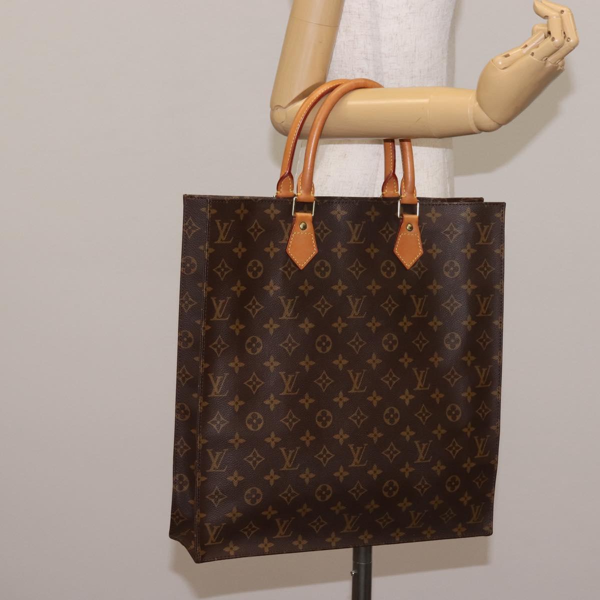 LOUIS VUITTON Monogram Sac Plat Hand Bag M51140 LV Auth 142923
