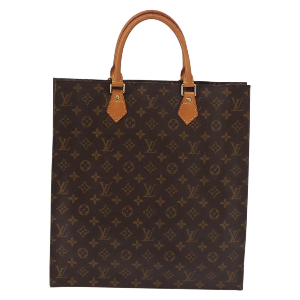 LOUIS VUITTON Monogram Sac Plat Hand Bag M51140 LV Auth 142923